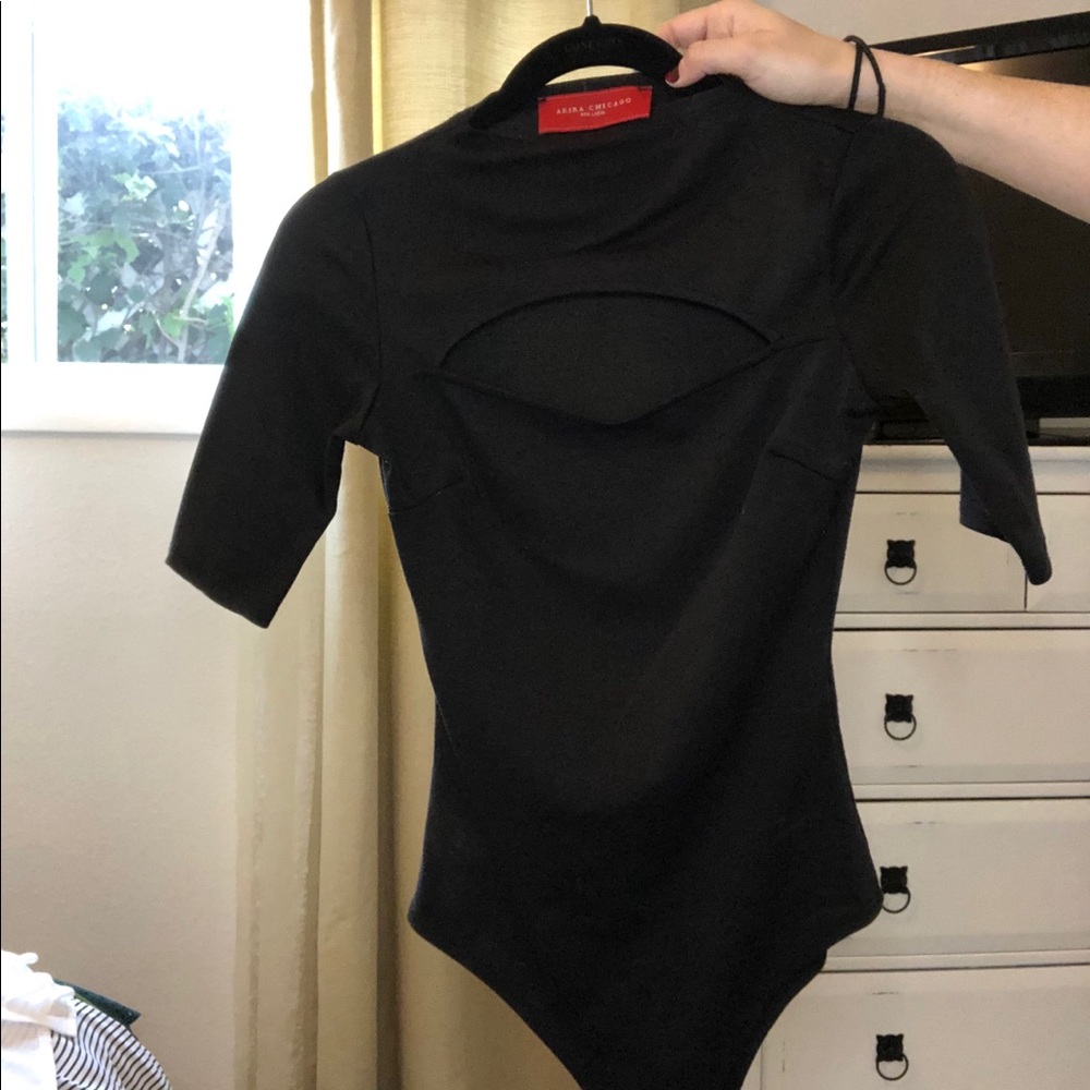 Black cutout bodybsuit size S